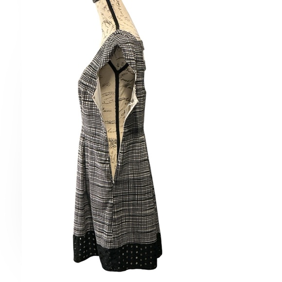 Nine West Black and White Square Neck A-Line Dress Size 12 - Picture 4 of 6